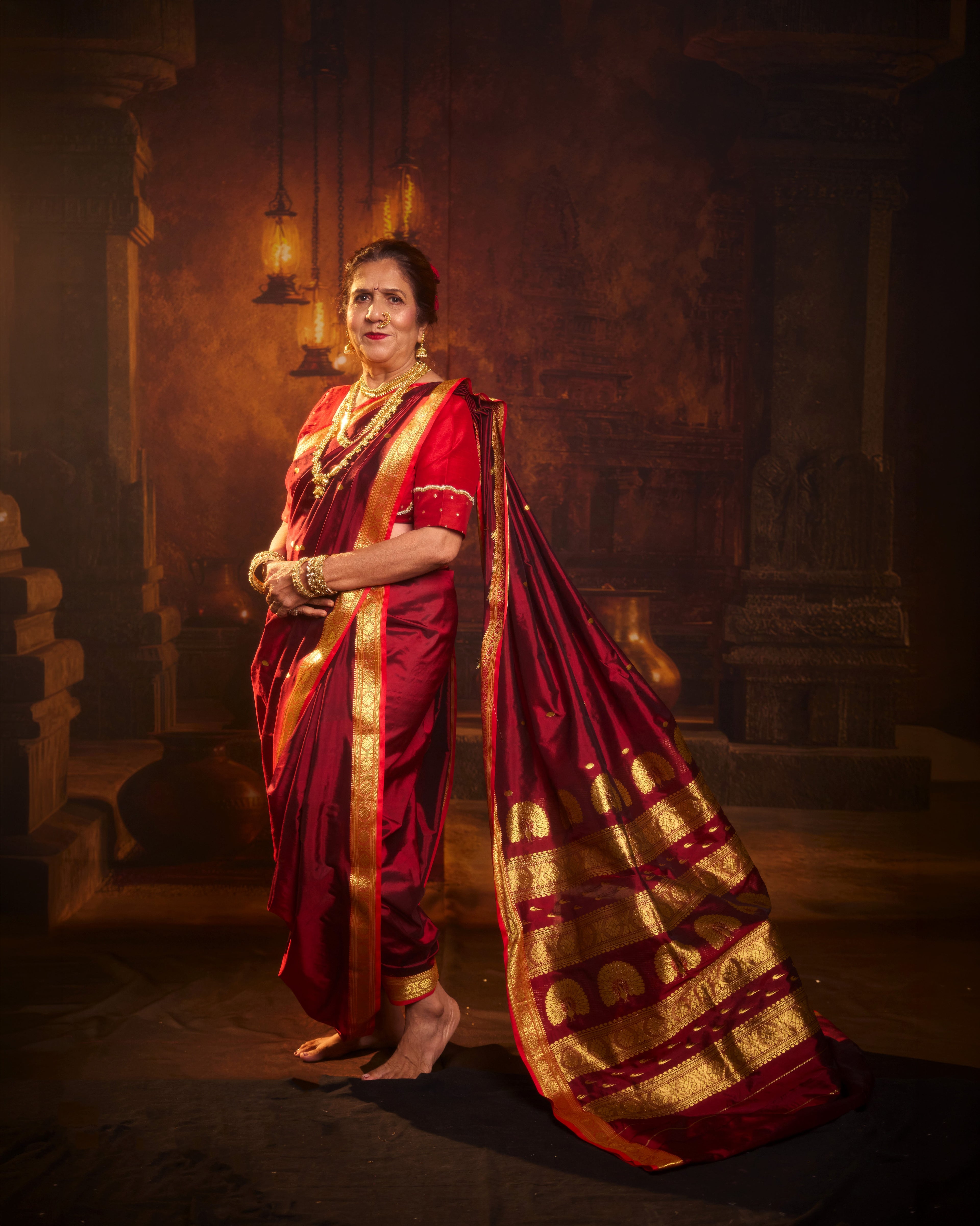 Ratna Nauvaar — Pure Silk Nauvari