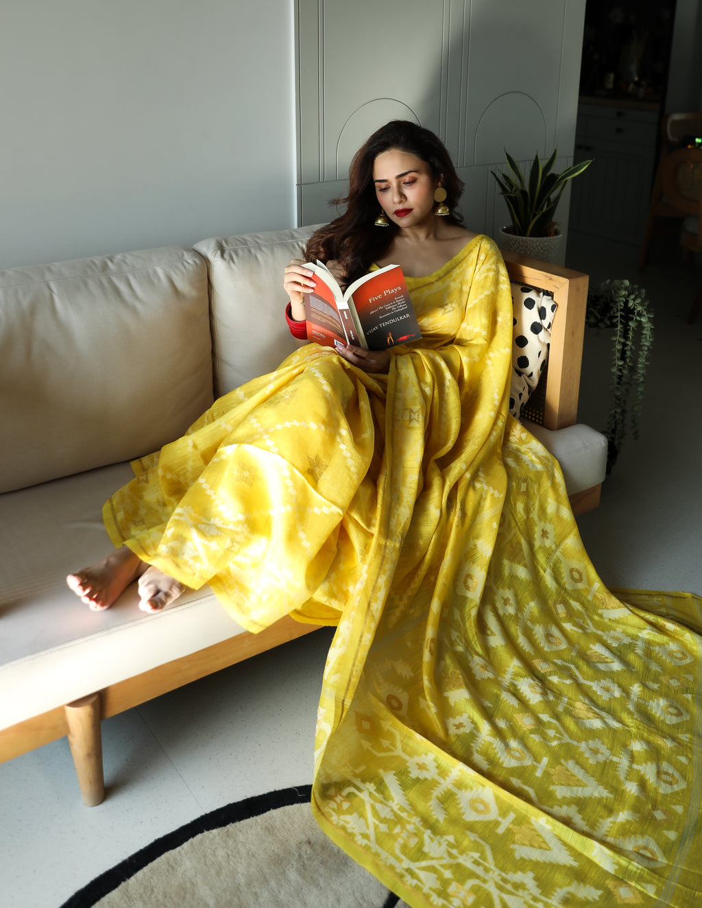 Sunehri | Yellow Pure Matka Silk with Resham