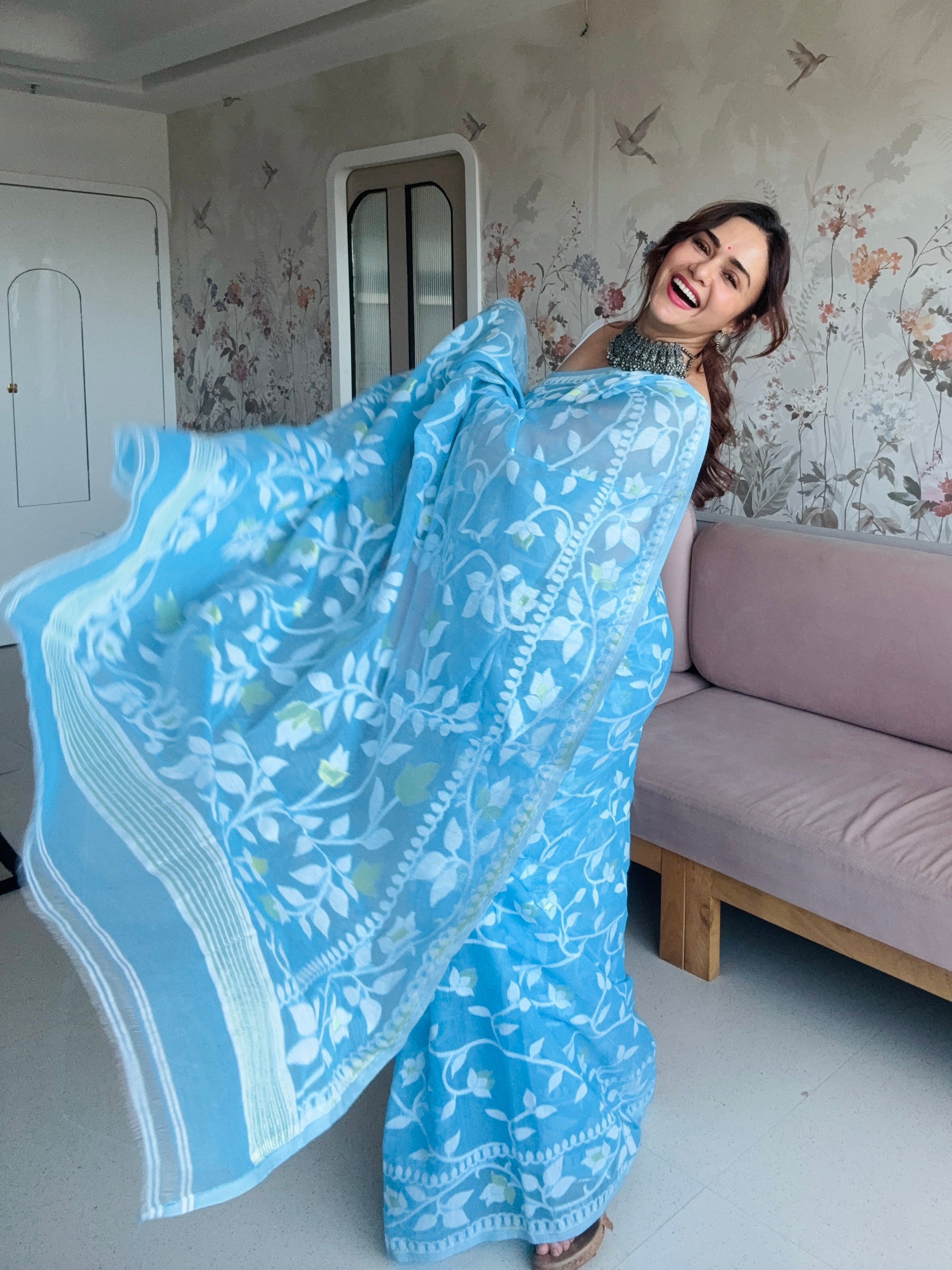 Aqua Cool Saree + Harini