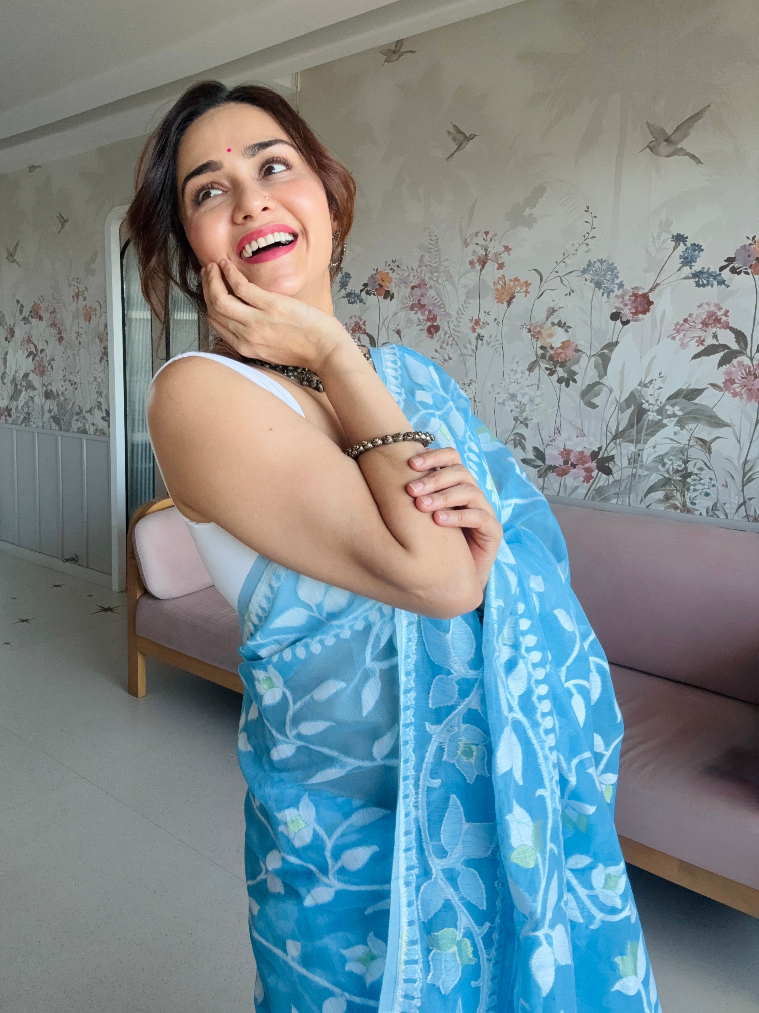 Aqua Cool Saree + Harini